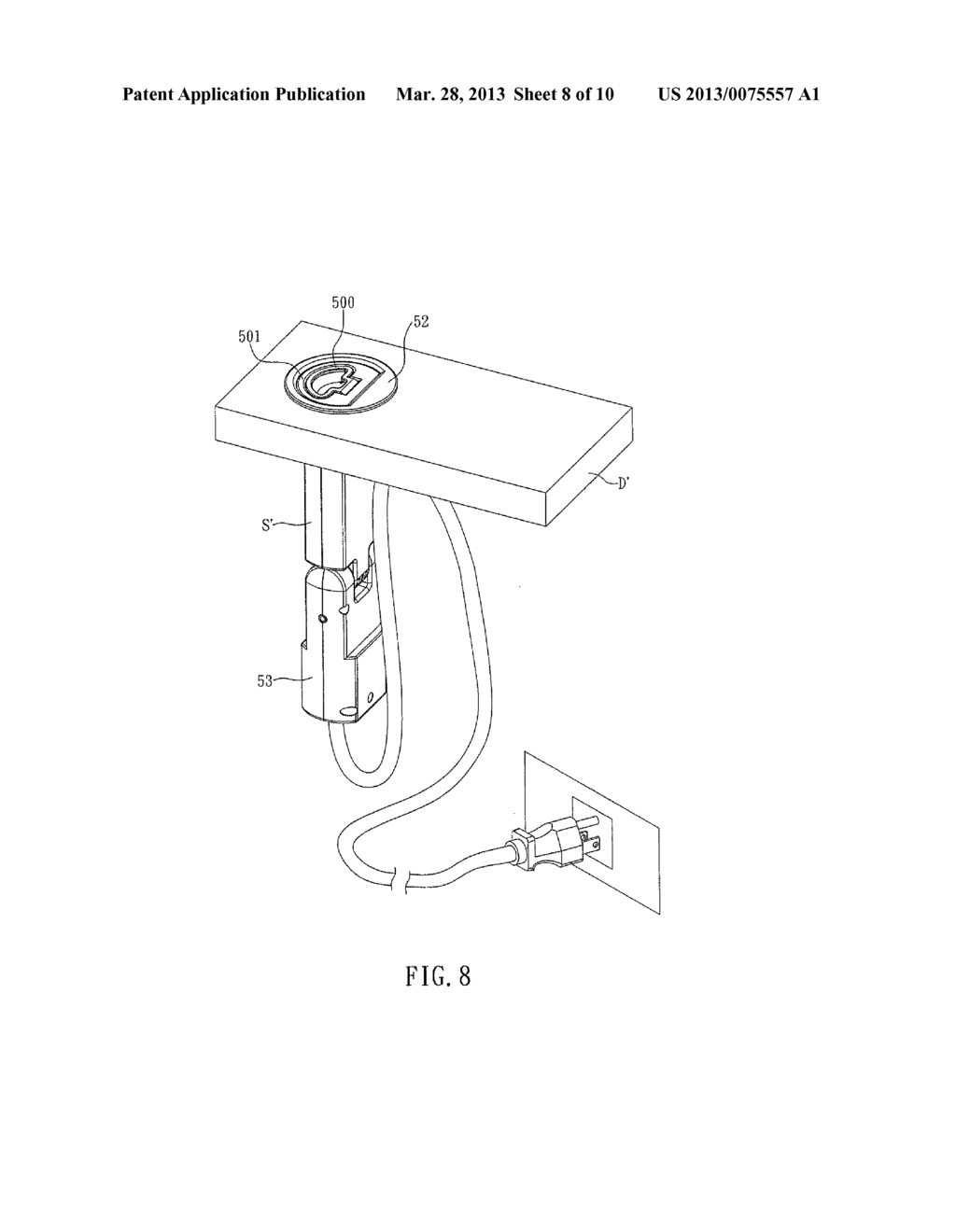 POWER STRIP HANGING DEVICE AND STRUCTURE - diagram, schematic, and image 09