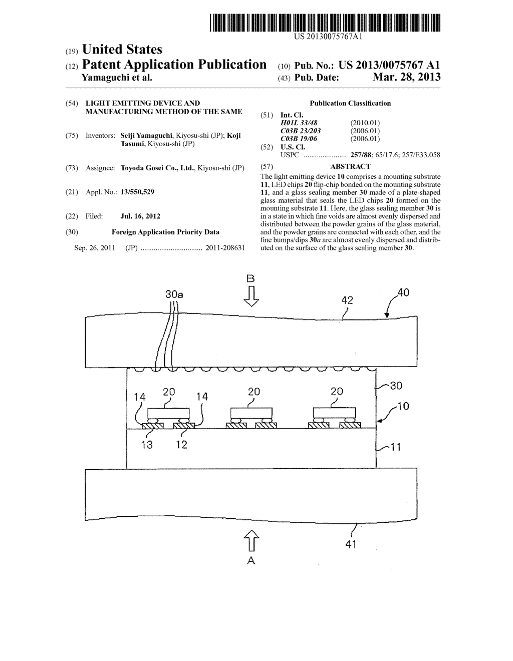 LIGHT EMITTING DEVICE AND MANUFACTURING METHOD OF THE SAME - diagram, schematic, and image 01