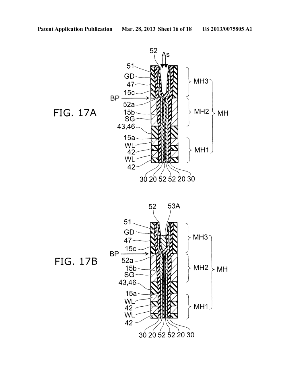 METHOD FOR MANUFACTURING NONVOLATILE SEMICONDUCTOR STORAGE DEVICE AND     NONVOLATILE SEMICONDUCTOR STORAGE DEVICE - diagram, schematic, and image 17