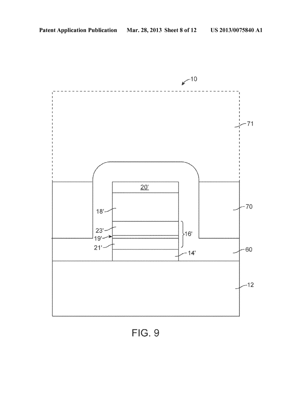 METHOD FOR FABRICATION OF A MAGNETIC RANDOM ACCESS MEMORY (MRAM) USING A     HIGH SELECTIVITY HARD MASK - diagram, schematic, and image 09