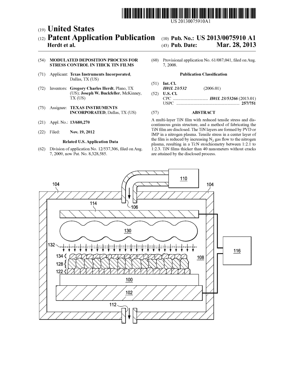 MODULATED DEPOSITION PROCESS FOR STRESS CONTROL IN THICK TiN FILMS - diagram, schematic, and image 01