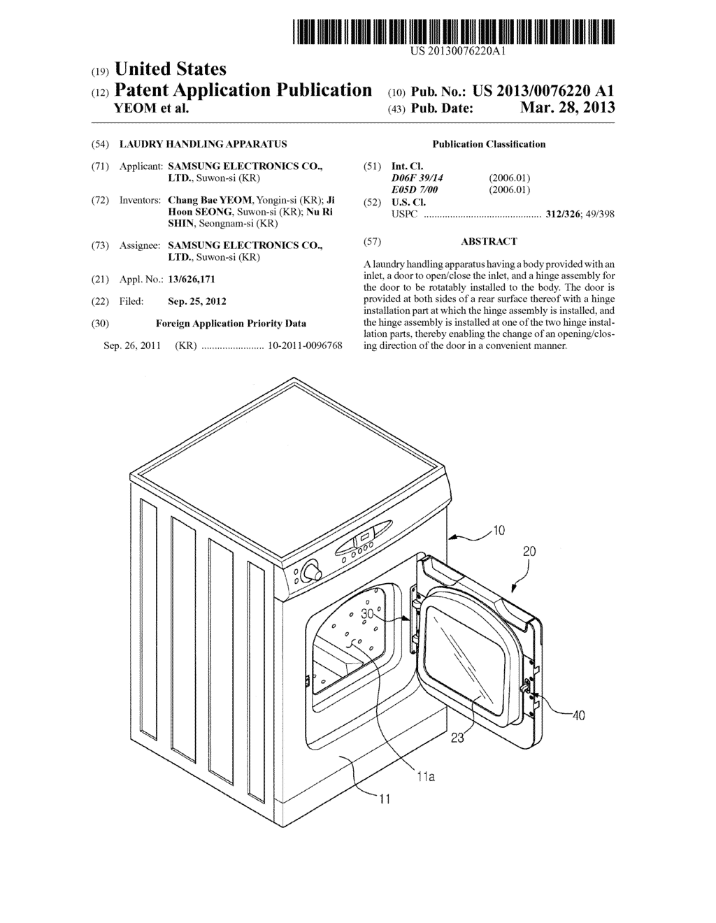 LAUDRY HANDLING APPARATUS - diagram, schematic, and image 01