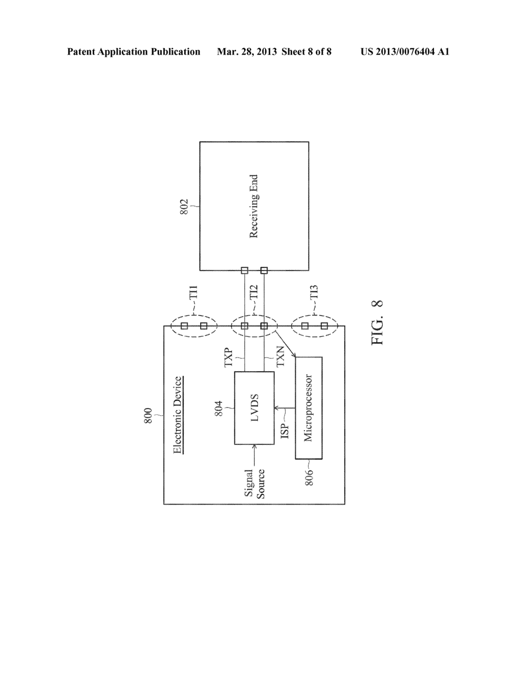 LOW VOLTAGE DIFFERENTIAL SIGNAL DRIVING CIRCUIT AND ELECTRONIC DEVICE     COMPATIBLE WITH WIRED TRANSMISSION - diagram, schematic, and image 09