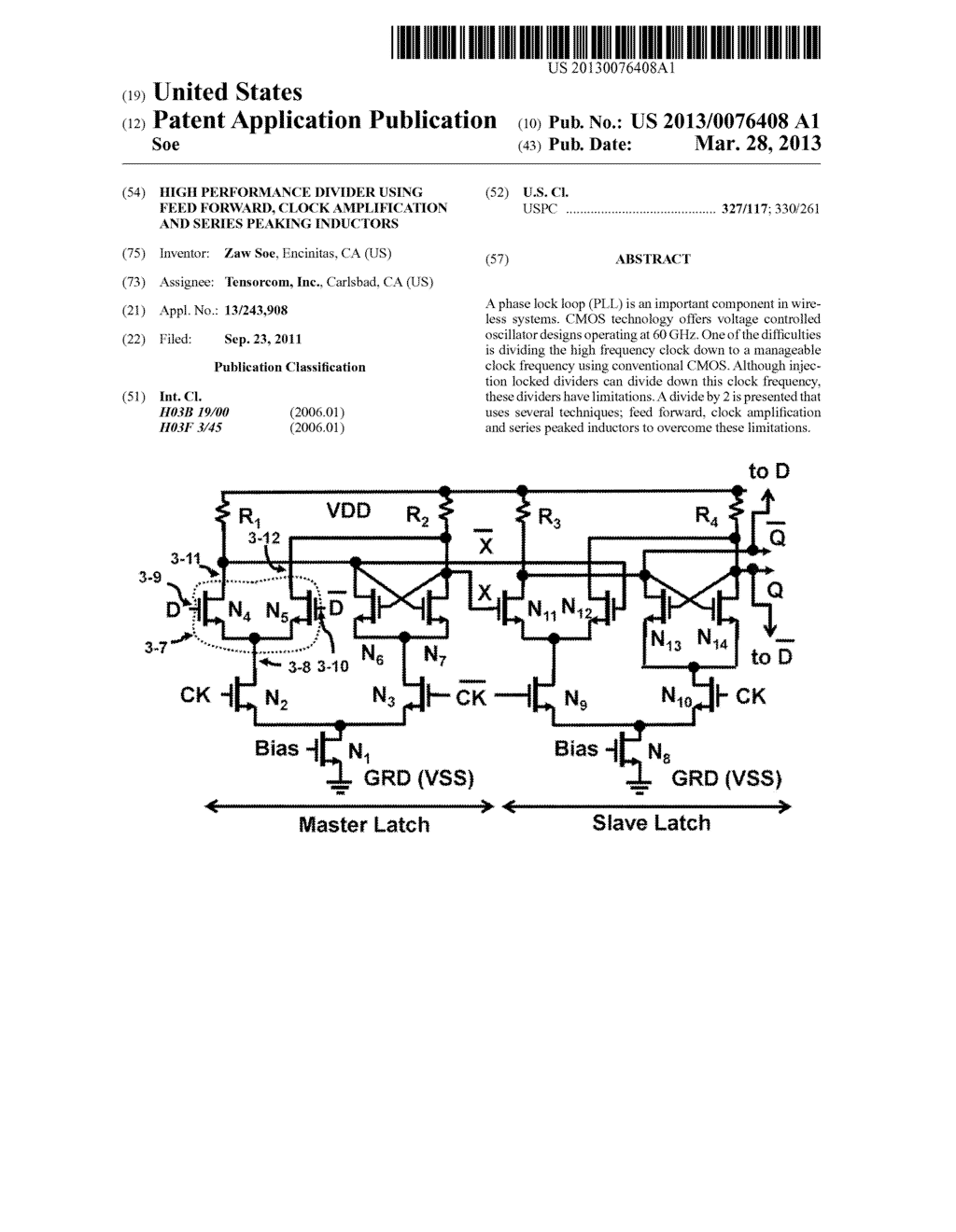 High Performance Divider Using Feed Forward, Clock Amplification and     Series Peaking Inductors - diagram, schematic, and image 01