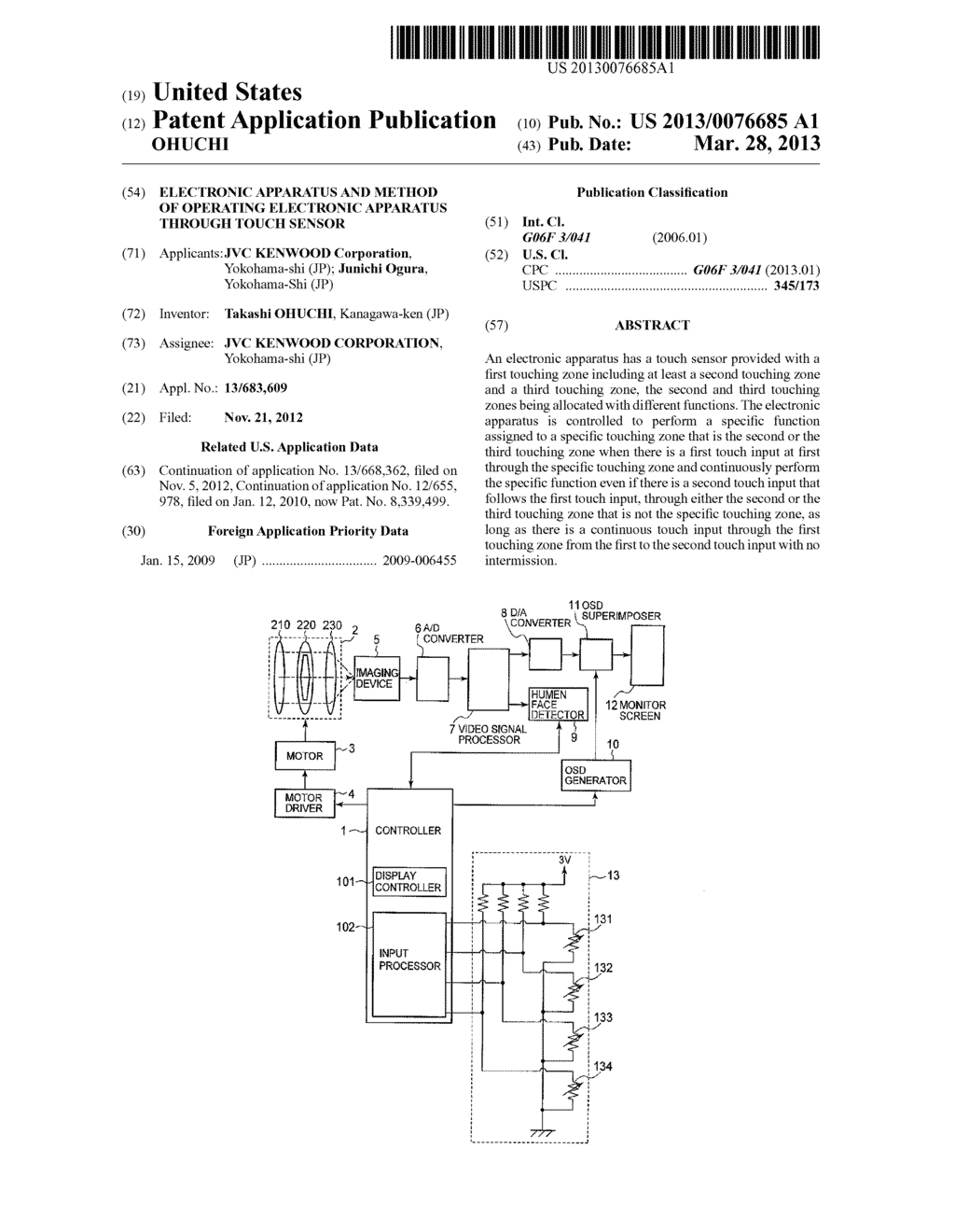 ELECTRONIC APPARATUS AND METHOD OF OPERATING ELECTRONIC APPARATUS THROUGH     TOUCH SENSOR - diagram, schematic, and image 01