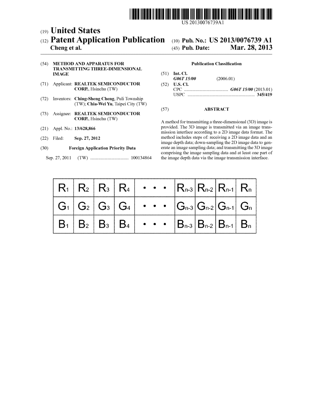 METHOD AND APPARATUS FOR TRANSMITTING THREE-DIMENSIONAL IMAGE - diagram, schematic, and image 01