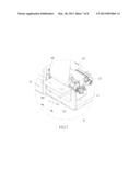 HORIZONTAL ADJUSTMENT DEVICE OF UPPER BASE OF BARCODE PRINTER diagram and image