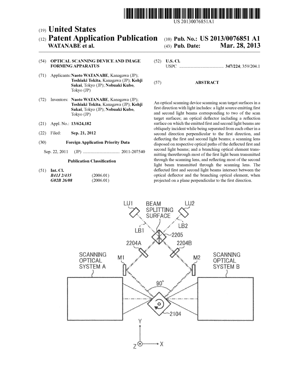 OPTICAL SCANNING DEVICE AND IMAGE FORMING APPARATUS - diagram, schematic, and image 01