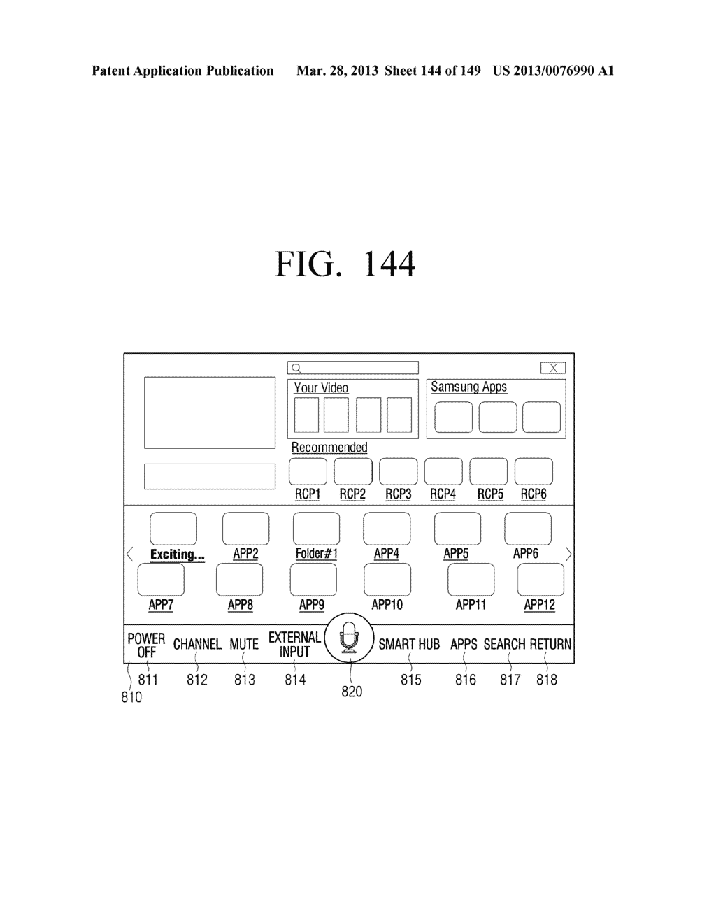 METHOD FOR CONTROLLING ELECTRONIC APPARATUS BASED ON MOTION RECOGNITION,     AND ELECTRONIC APPARATUS APPLYING THE SAME - diagram, schematic, and image 145