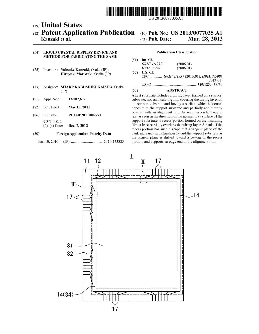 LIQUID CRYSTAL DISPLAY DEVICE AND METHOD FOR FABRICATING THE SAME - diagram, schematic, and image 01