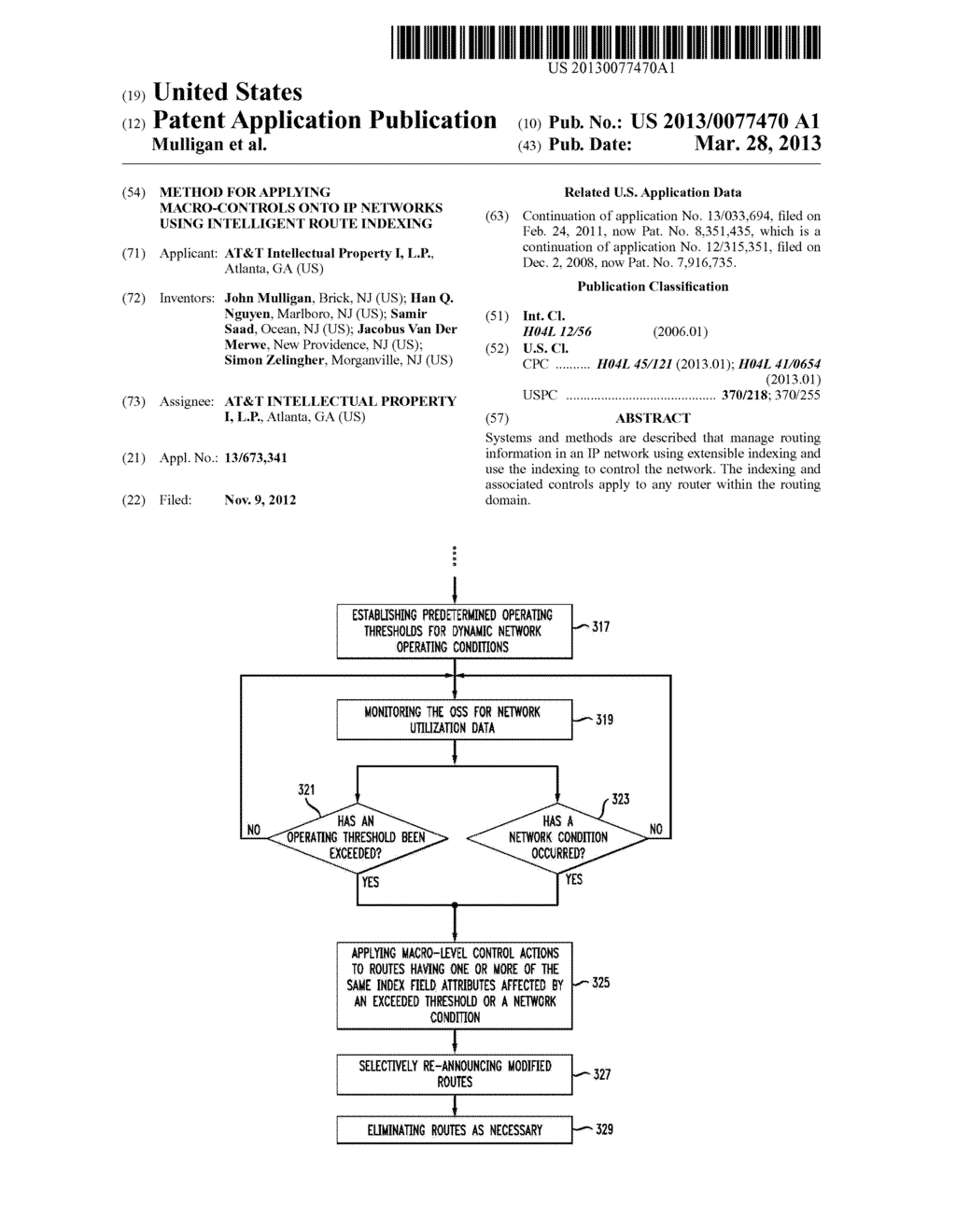 Method For Applying Macro-Controls Onto IP Networks Using Intelligent     Route Indexing - diagram, schematic, and image 01