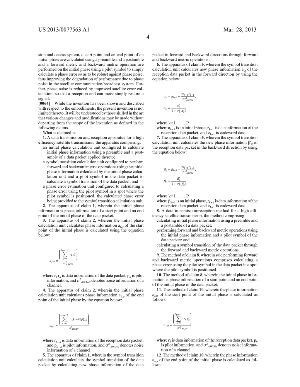 DATA TRANSMISSION AND RECEPTION METHOD AND APPARATUS ROBUST AGAINST PHASE     NOISE FOR HIGH EFFICIENCY SATELLITE TRANSMISSION - diagram, schematic, and image 12