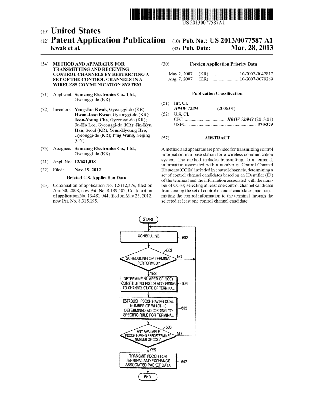 METHOD AND APPARATUS FOR TRANSMITTING AND RECEIVING CONTROL CHANNELS BY     RESTRICTING A SET OF THE CONTROL CHANNELS IN A WIRELESS COMMUNICATION     SYSTEM - diagram, schematic, and image 01