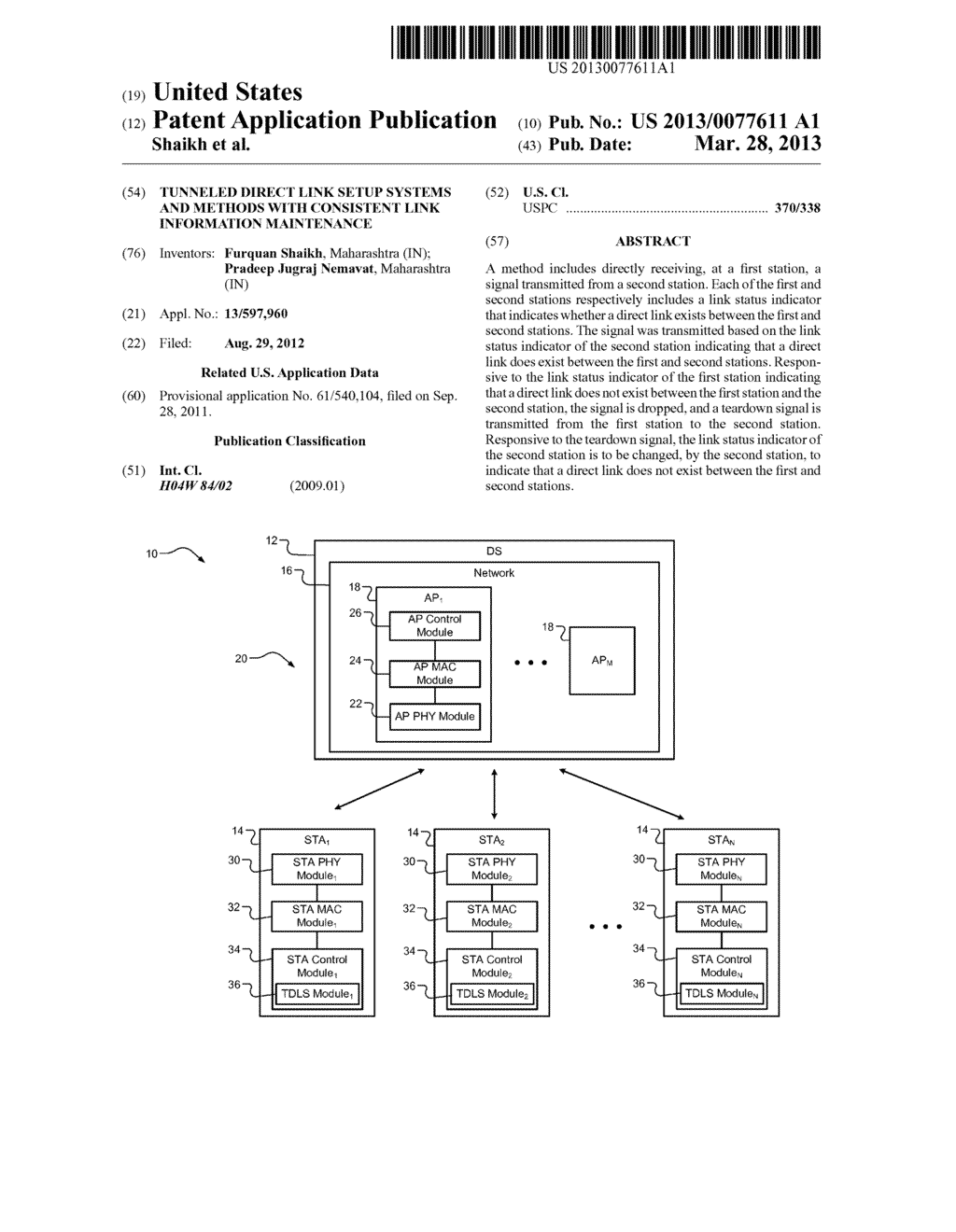 Tunneled Direct Link Setup Systems And Methods With Consistent Link     Information Maintenance - diagram, schematic, and image 01