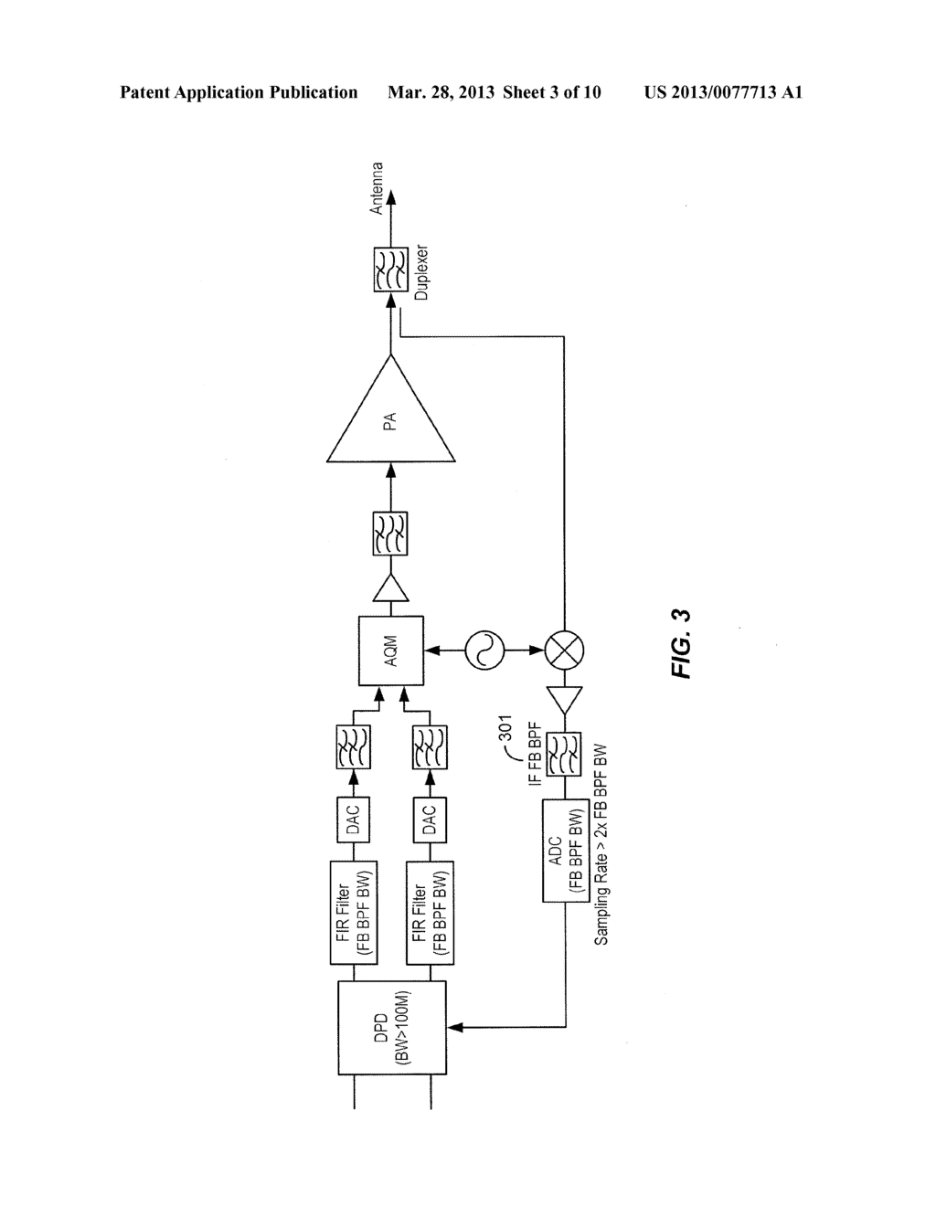 SYSTEM AND METHOD FOR INCREASING BANDWIDTH FOR DIGITAL PREDISTORTION IN     MULTI-CHANNEL WIDEBAND COMMUNICATION SYSTEMS - diagram, schematic, and image 04