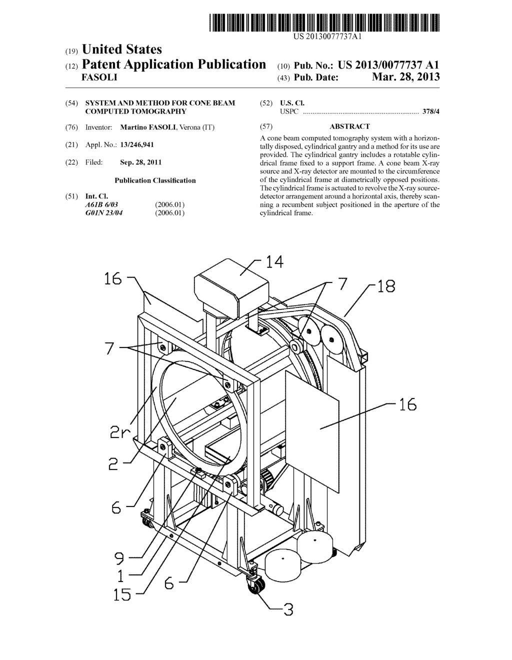 SYSTEM AND METHOD FOR CONE BEAM COMPUTED TOMOGRAPHY - diagram, schematic, and image 01