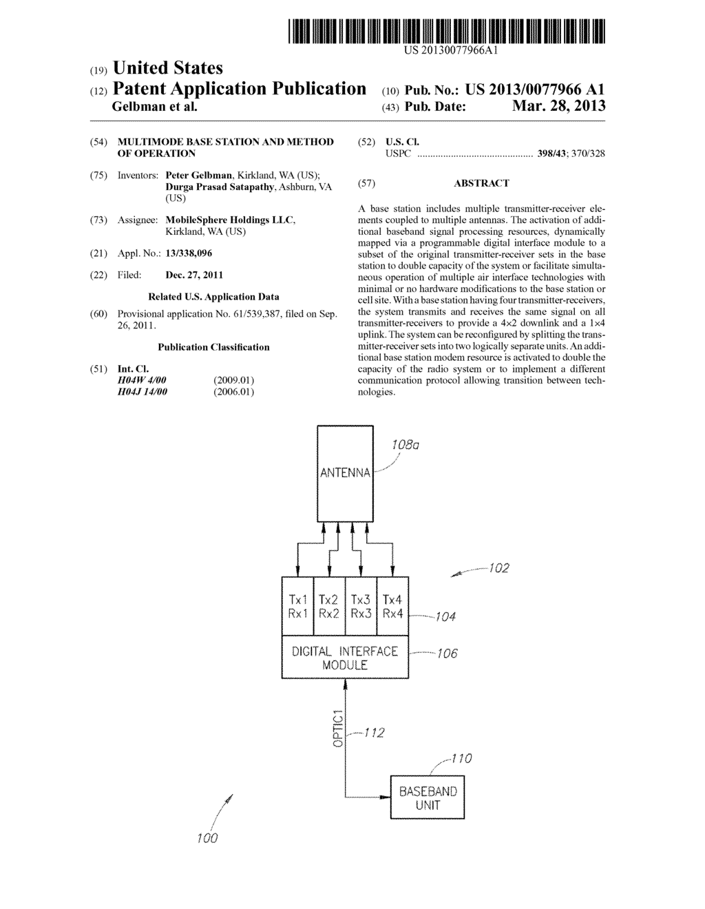 MULTIMODE BASE STATION AND METHOD OF OPERATION - diagram, schematic, and image 01