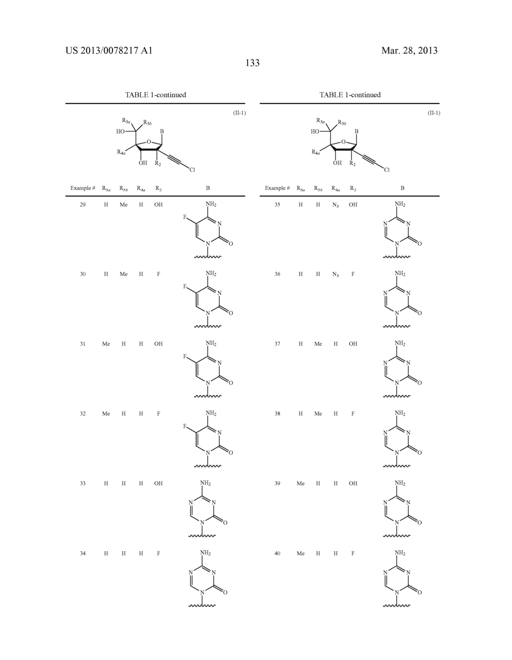 2'-CHLOROACETYLENYL SUBSTITUTED NUCLEOSIDE DERIVATIVES - diagram, schematic, and image 134