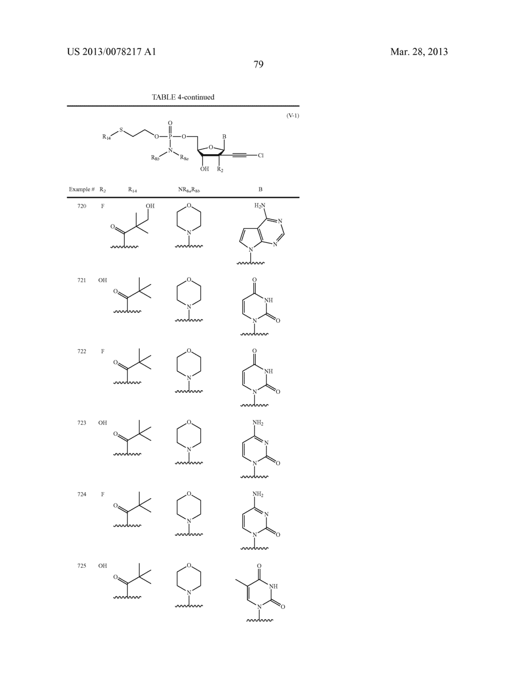 2'-CHLOROACETYLENYL SUBSTITUTED NUCLEOSIDE DERIVATIVES - diagram, schematic, and image 80