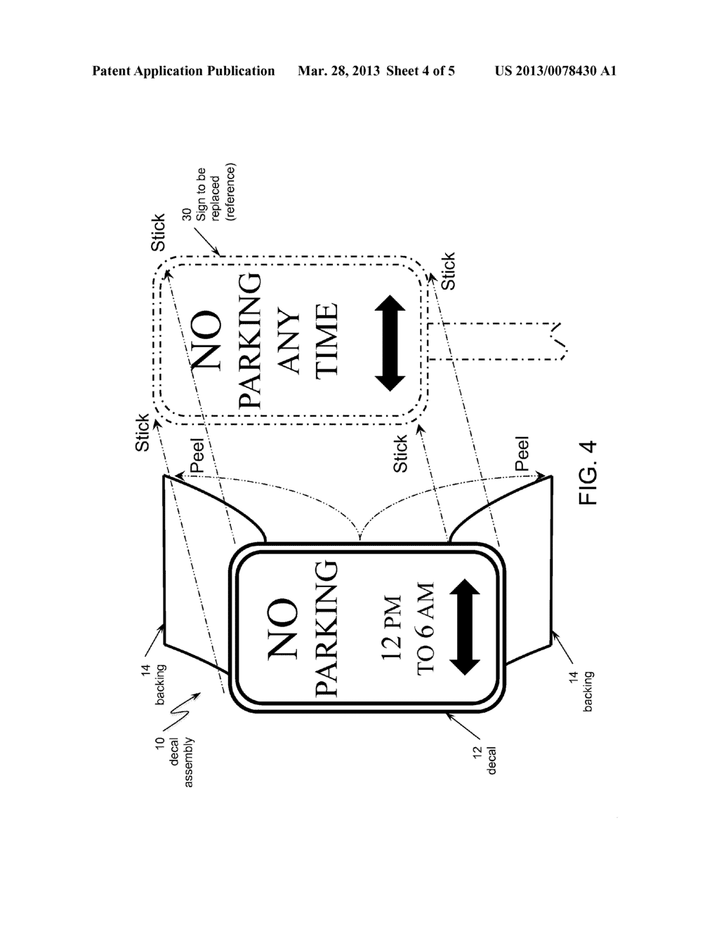 DECAL ASSEMBLY FOR REPAIRING OR REPLACING SIGNAGE AND METHOD OF USE     THEREOF - diagram, schematic, and image 05