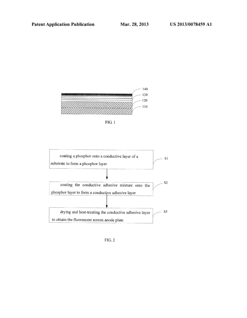 CONDUCTIVE ADHESIVE MIXTURE, FLUORESCENT SCREEN ANODE PLATE AND THE     MANUFACTURING METHODS THEREOF - diagram, schematic, and image 02