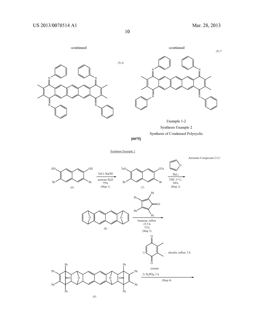 CONDENSED POLYCYCLIC AROMATIC COMPOUND, PRODUCTION PROCESS OF SAME, AND     POSITIVE ELECTRODE ACTIVE MATERIAL FOR LITHIUM ION SECONDARY BATTERY     CONTAINING SAME - diagram, schematic, and image 20