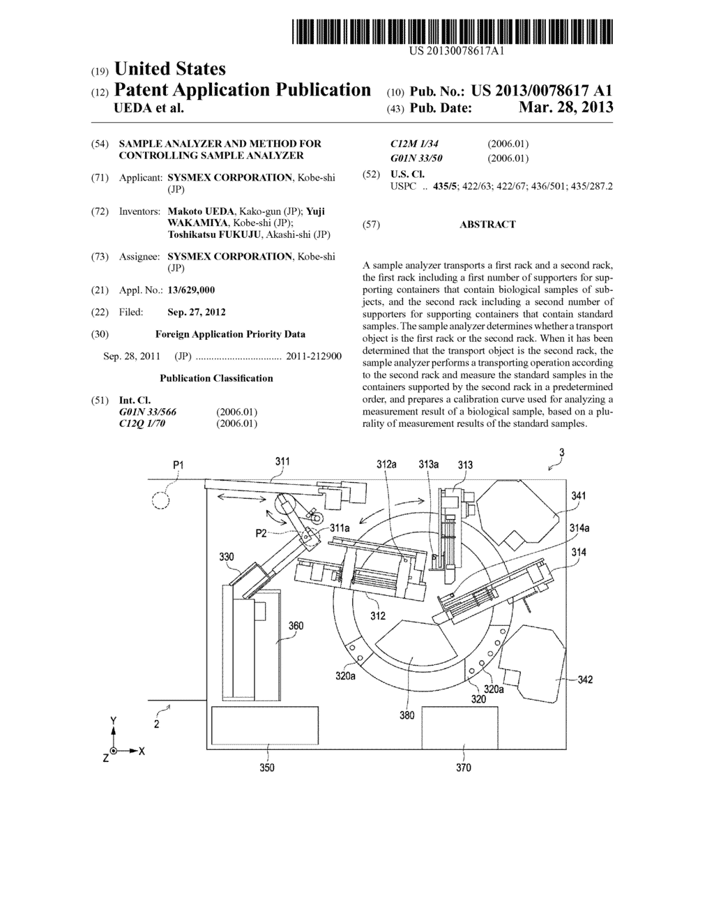 SAMPLE ANALYZER AND METHOD FOR CONTROLLING SAMPLE ANALYZER - diagram, schematic, and image 01