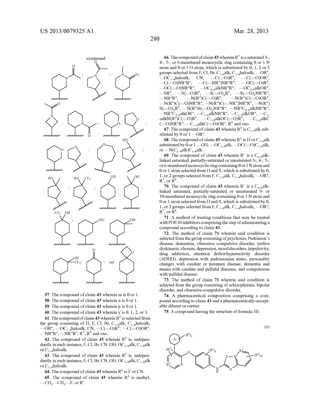 PYRIDINE AND PYRIMIDINE DERIVATIVES AS PHOSPHODIESTERASE 10 INHIBITORS - diagram, schematic, and image 281