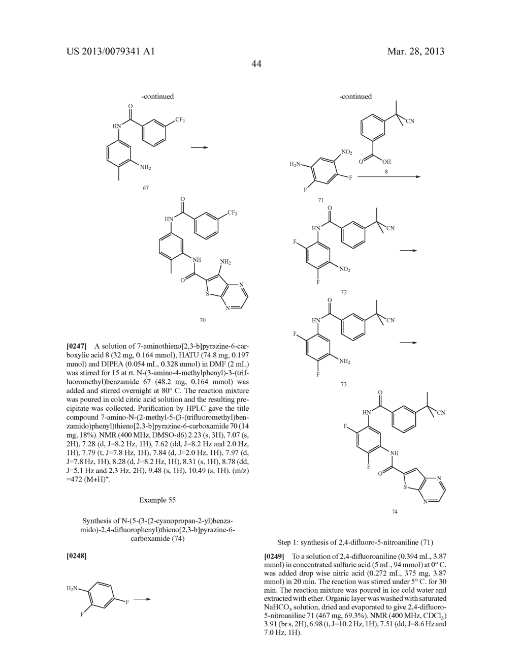 THIENO (2, 3B) PYRAZINE COMPOUNDS AS B-RAF INHIBITORS - diagram, schematic, and image 45