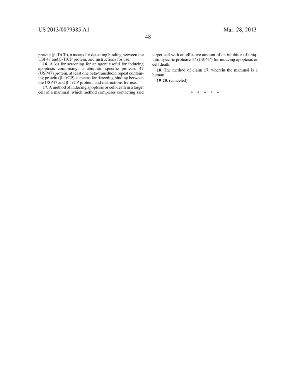 USP47 Inhibtors and Methods to Induce Apoptosis - diagram, schematic, and image 52