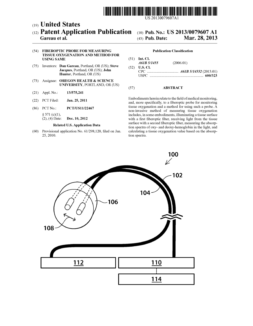 FIBEROPTIC PROBE FOR MEASURING TISSUE OXYGENATION AND METHOD FOR USING     SAME - diagram, schematic, and image 01