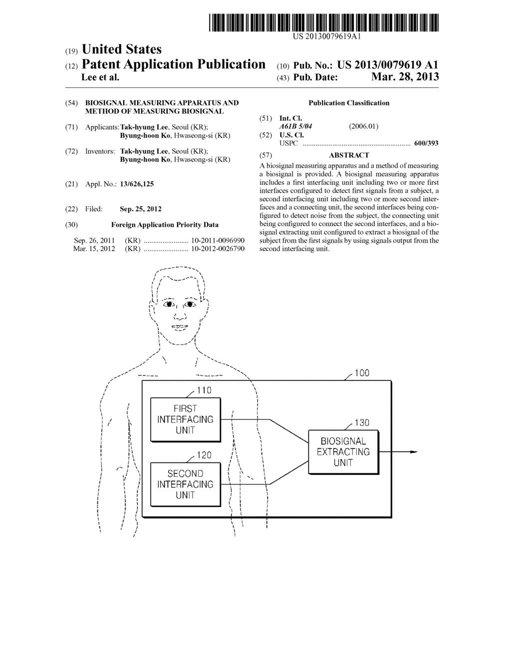 BIOSIGNAL MEASURING APPARATUS AND METHOD OF MEASURING BIOSIGNAL - diagram, schematic, and image 01