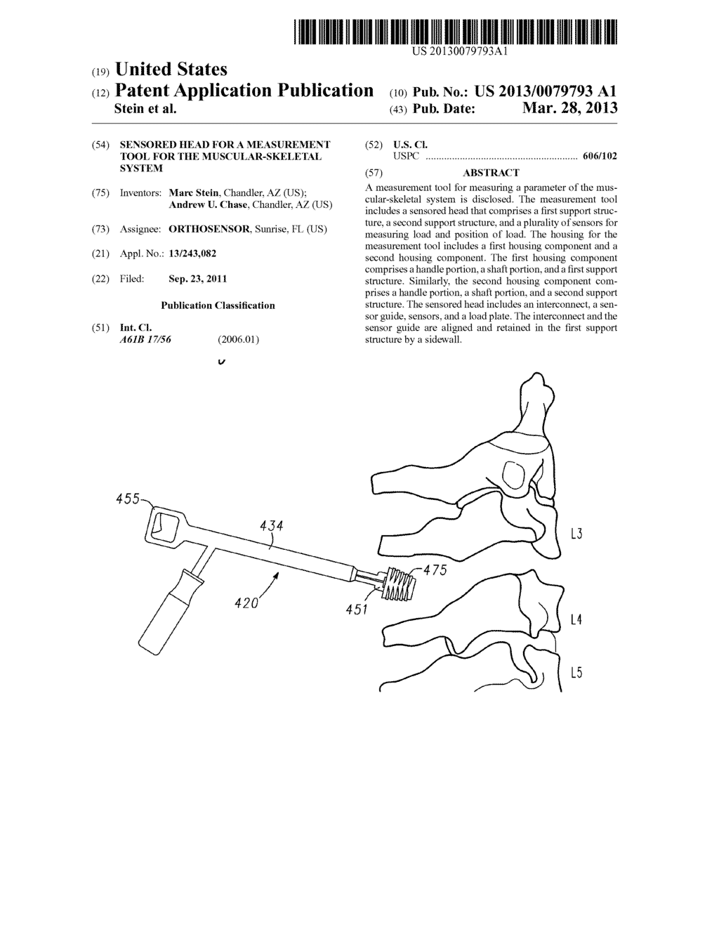 SENSORED HEAD FOR A MEASUREMENT TOOL FOR THE MUSCULAR-SKELETAL SYSTEM - diagram, schematic, and image 01