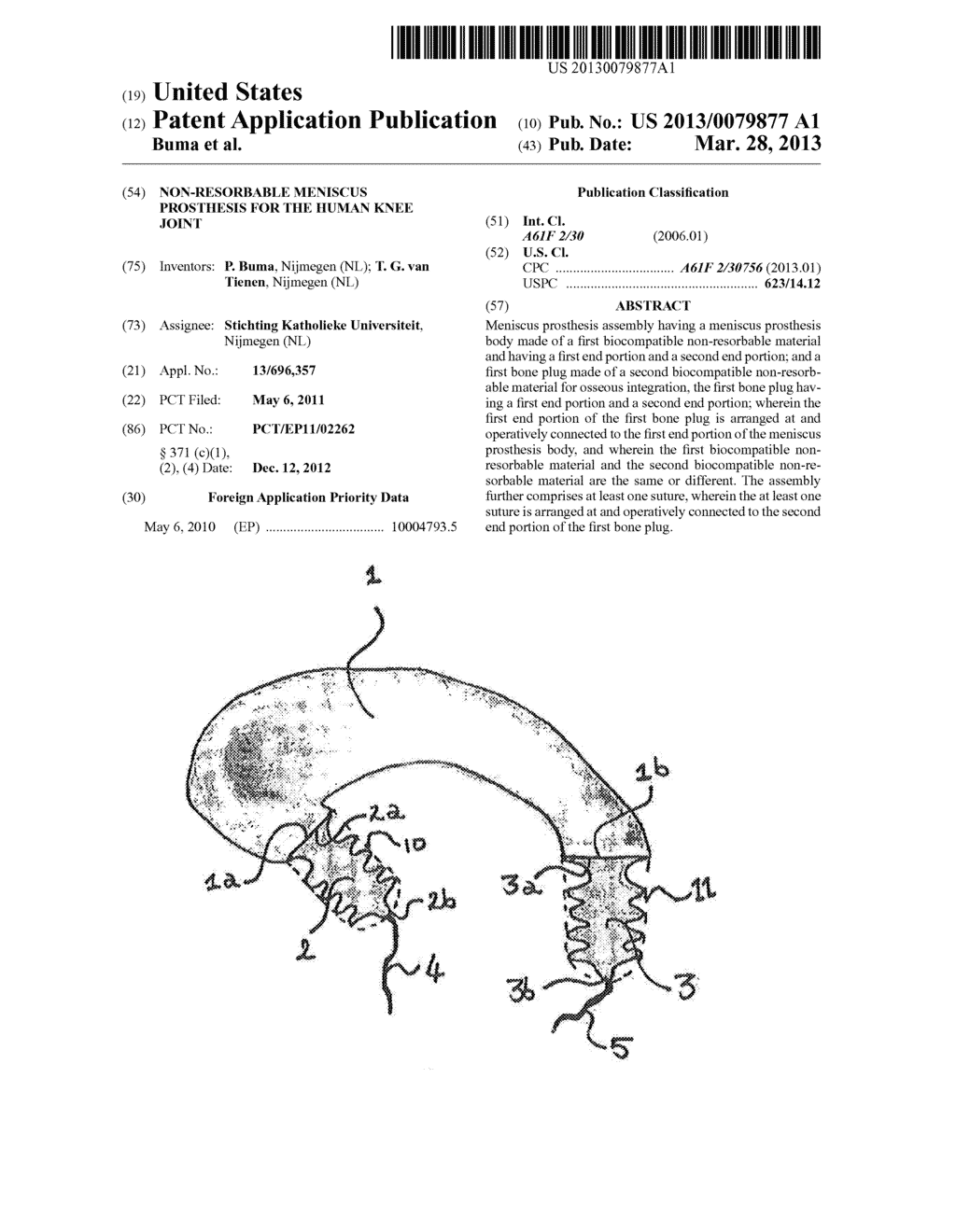 NON-RESORBABLE MENISCUS PROSTHESIS FOR THE HUMAN KNEE JOINT - diagram, schematic, and image 01