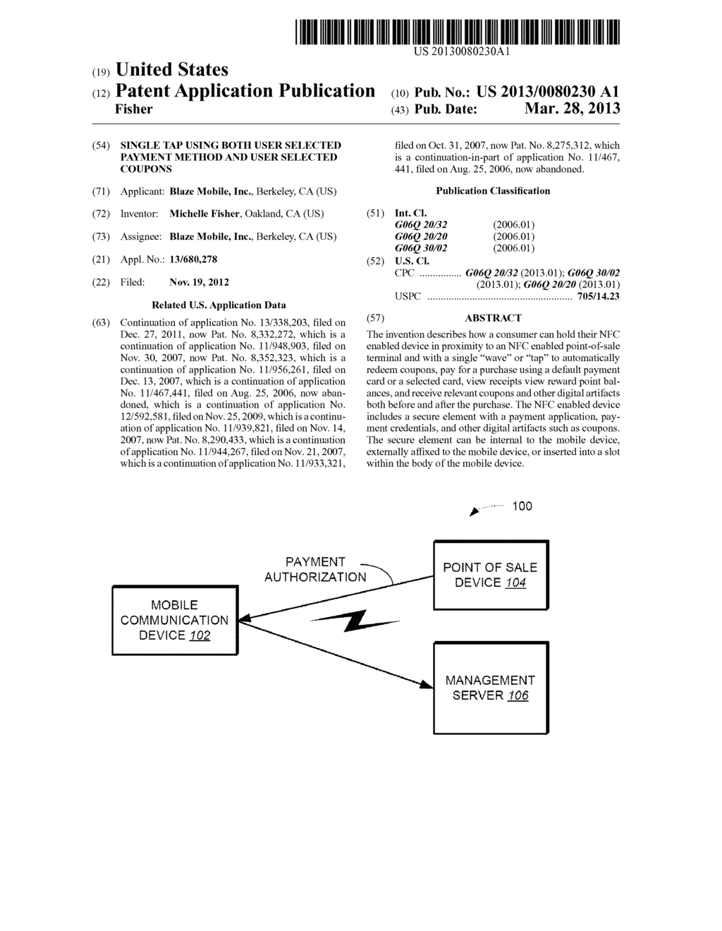 SINGLE TAP USING BOTH USER SELECTED PAYMENT METHOD AND USER SELECTED     COUPONS - diagram, schematic, and image 01