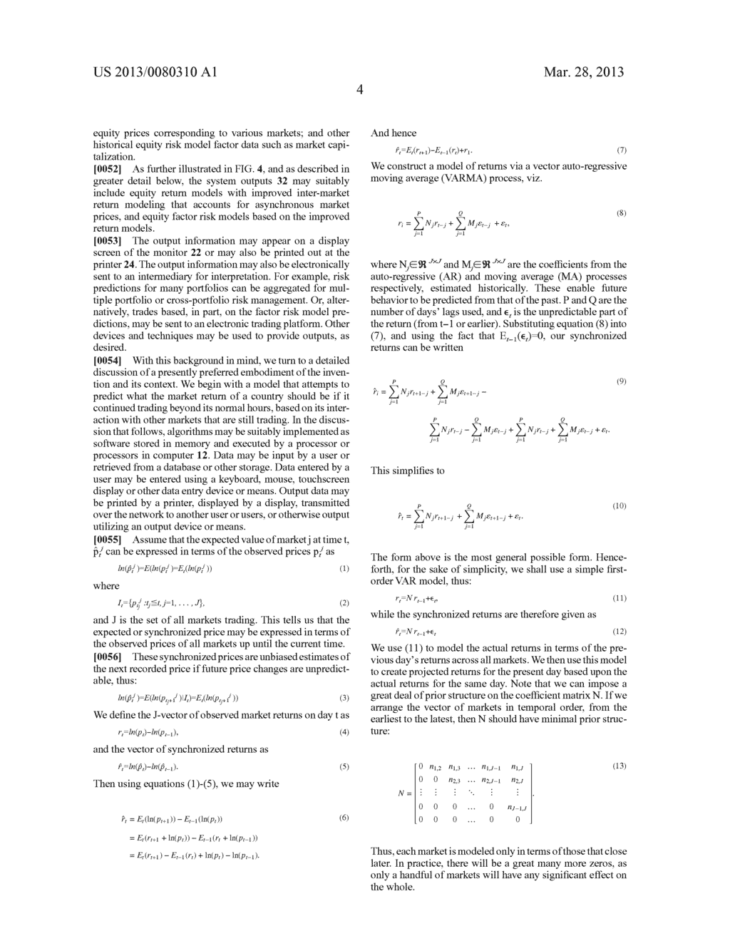 Returns-Timing for Multiple Market Factor Risk Models - diagram, schematic, and image 23