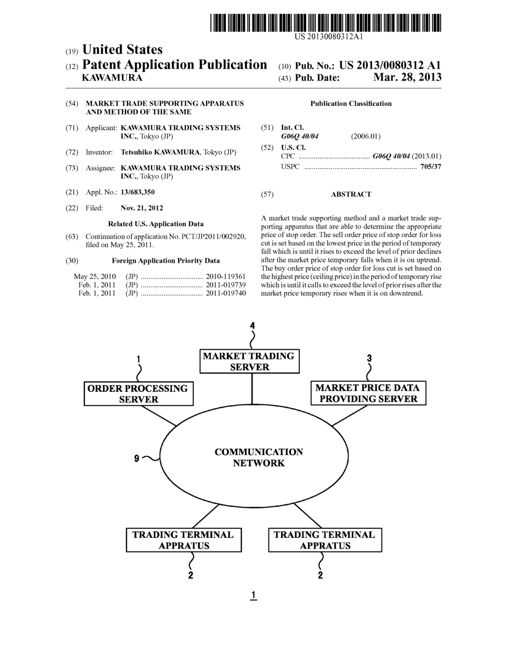 MARKET TRADE SUPPORTING APPARATUS AND METHOD OF THE SAME - diagram, schematic, and image 01