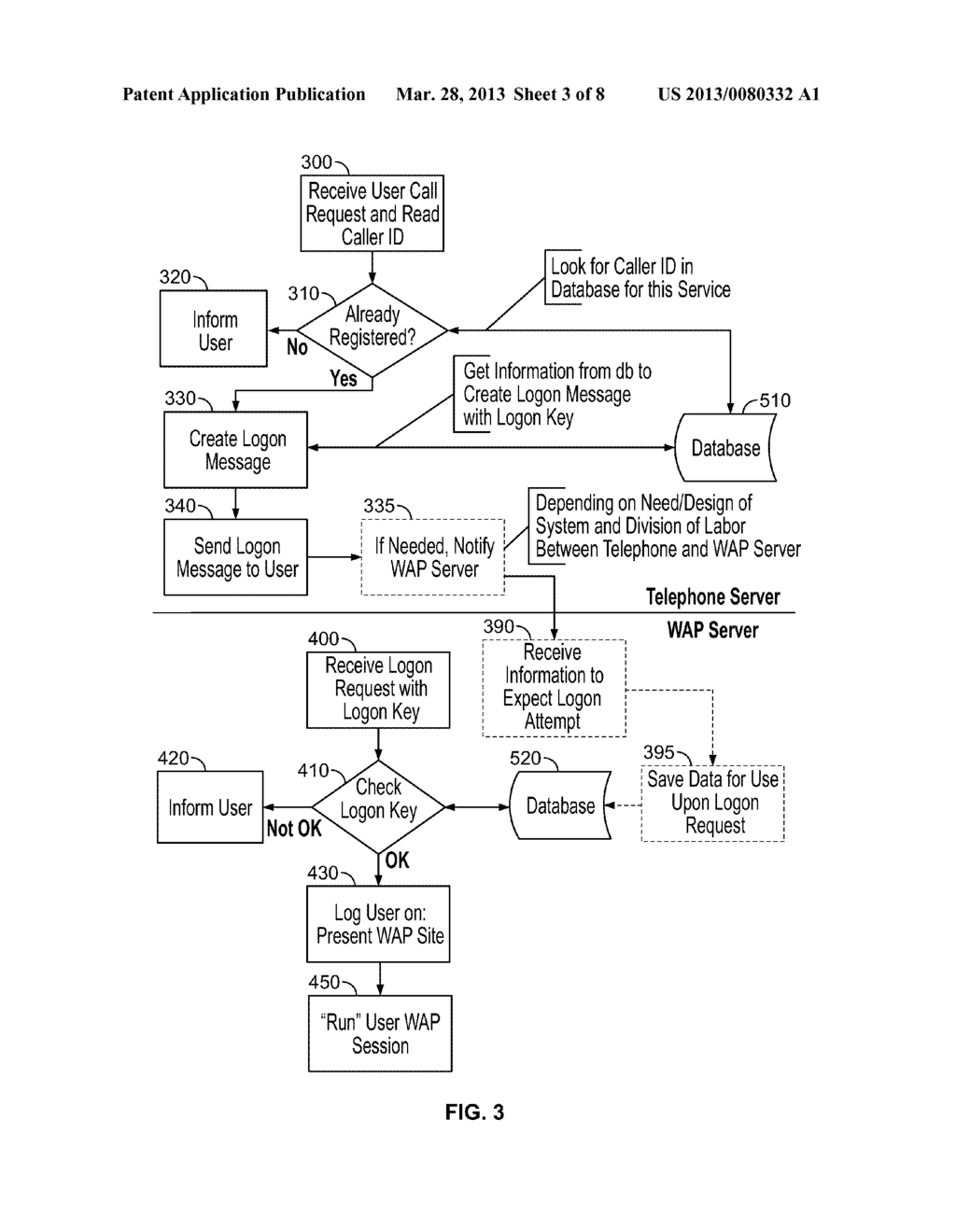 EFFICIENT AUTHENTICATION OF A USER FOR CONDUCT OF A TRANSACTION INITIATED     VIA MOBILE TELEPHONE - diagram, schematic, and image 04