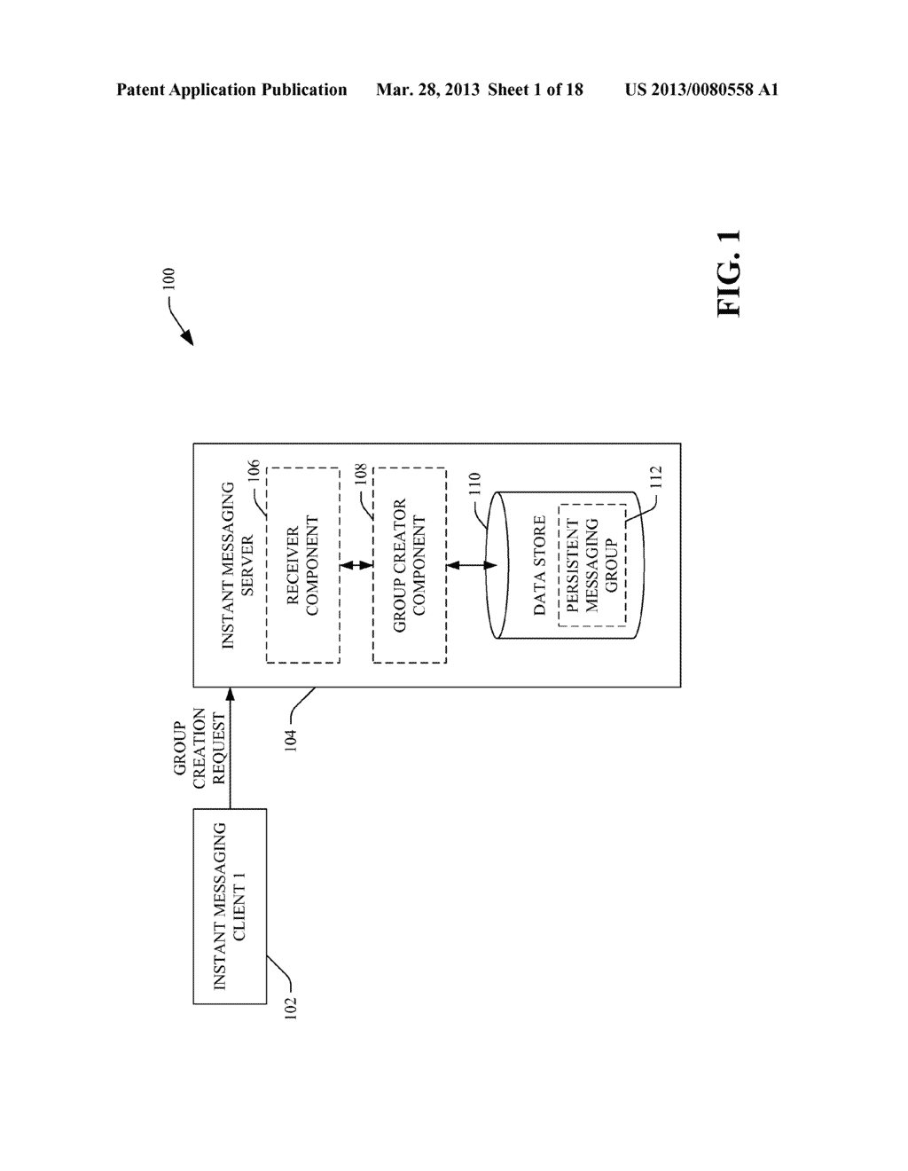 PERSISTING A GROUP IN AN INSTANT MESSAGING APPLICATION - diagram, schematic, and image 02