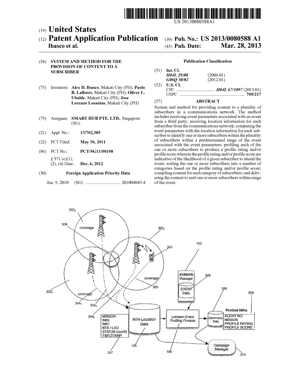 SYSTEM AND METHOD FOR THE PROVISION OF CONTENT TO A SUBSCRIBER - diagram, schematic, and image 01