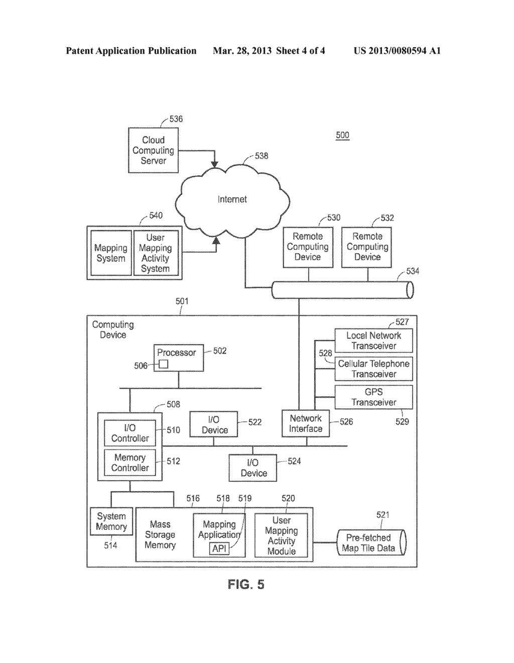 MAP TILE DATA PRE-FETCHING BASED ON MOBILE DEVICE GENERATED EVENT ANALYSIS - diagram, schematic, and image 05