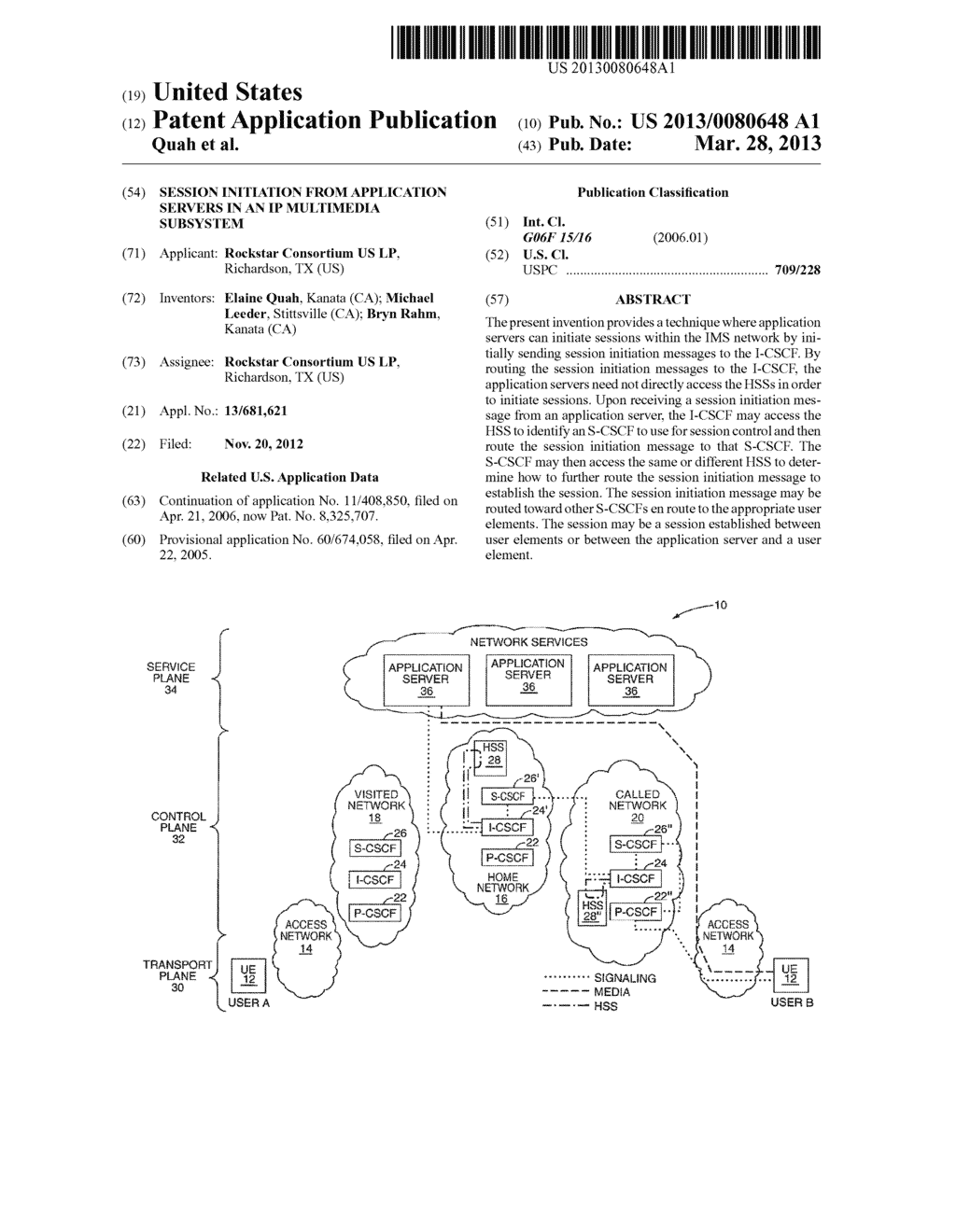 SESSION INITIATION FROM APPLICATION SERVERS IN AN IP MULTIMEDIA SUBSYSTEM - diagram, schematic, and image 01