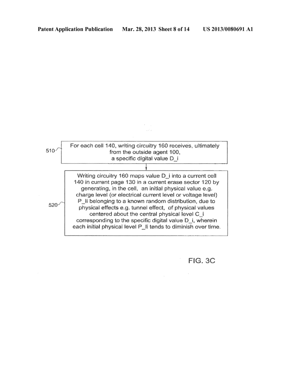 FLASH MEMORY DEVICE WITH PHYSICAL CELL VALUE DETERIORATION ACCOMMODATION     AND METHODS USEFUL IN CONJUNCTION THEREWITH - diagram, schematic, and image 09