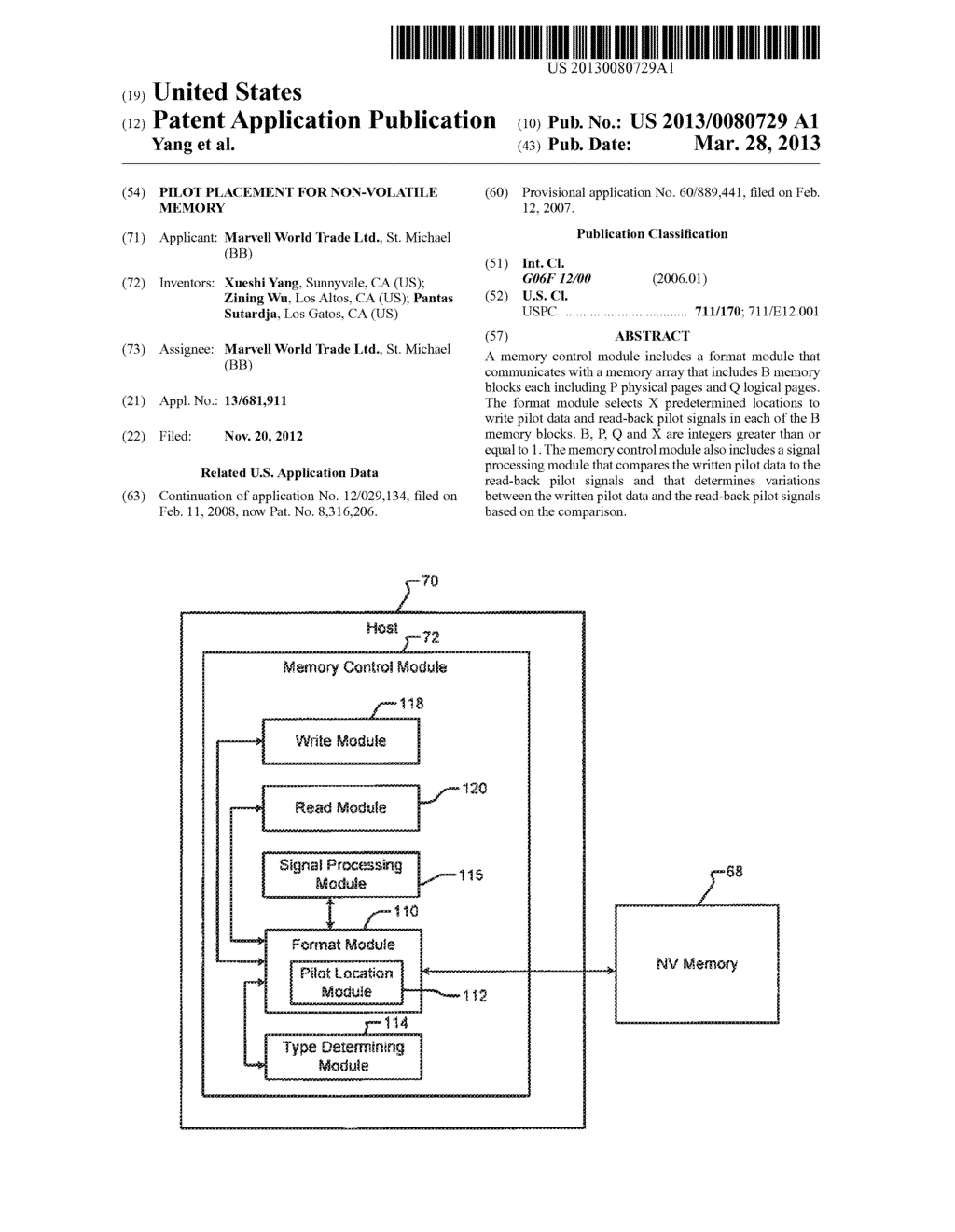 PILOT PLACEMENT FOR NON-VOLATILE MEMORY - diagram, schematic, and image 01