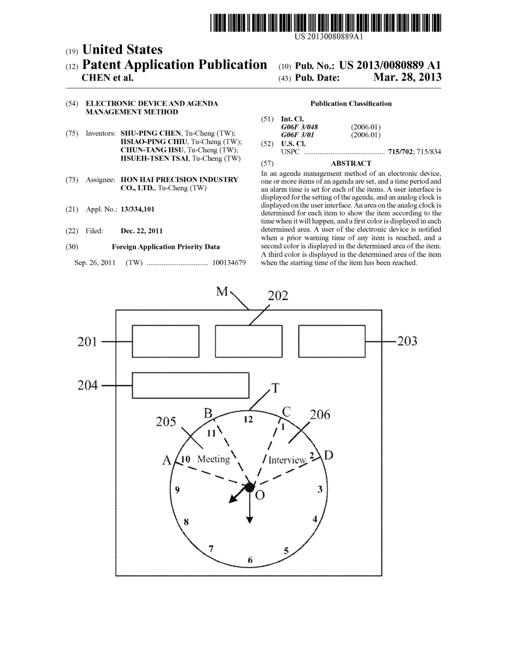 ELECTRONIC DEVICE AND AGENDA MANAGEMENT METHOD - diagram, schematic, and image 01