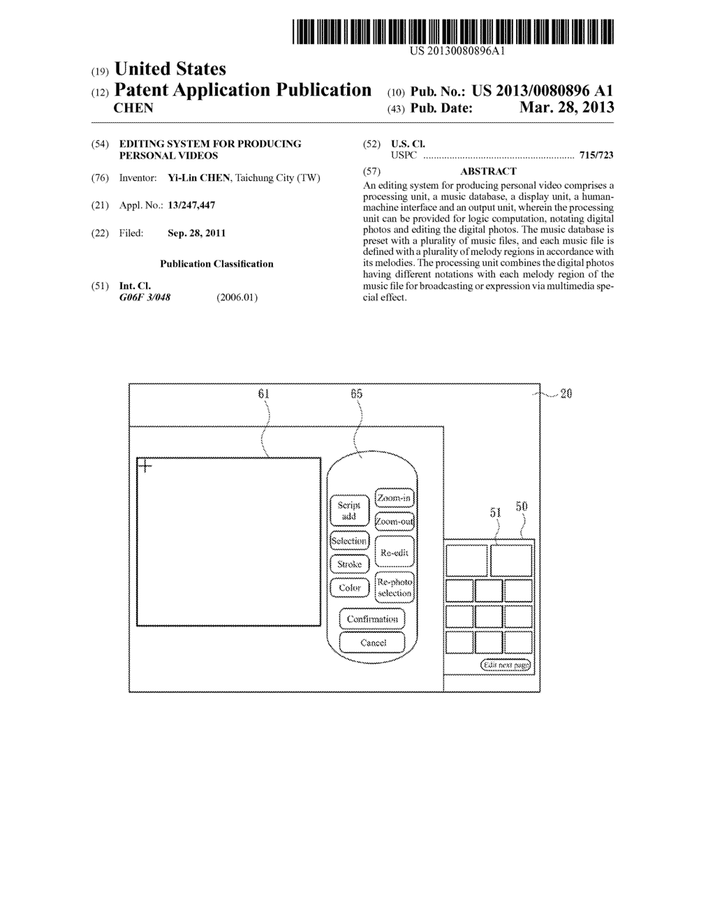 EDITING SYSTEM FOR PRODUCING PERSONAL VIDEOS - diagram, schematic, and image 01