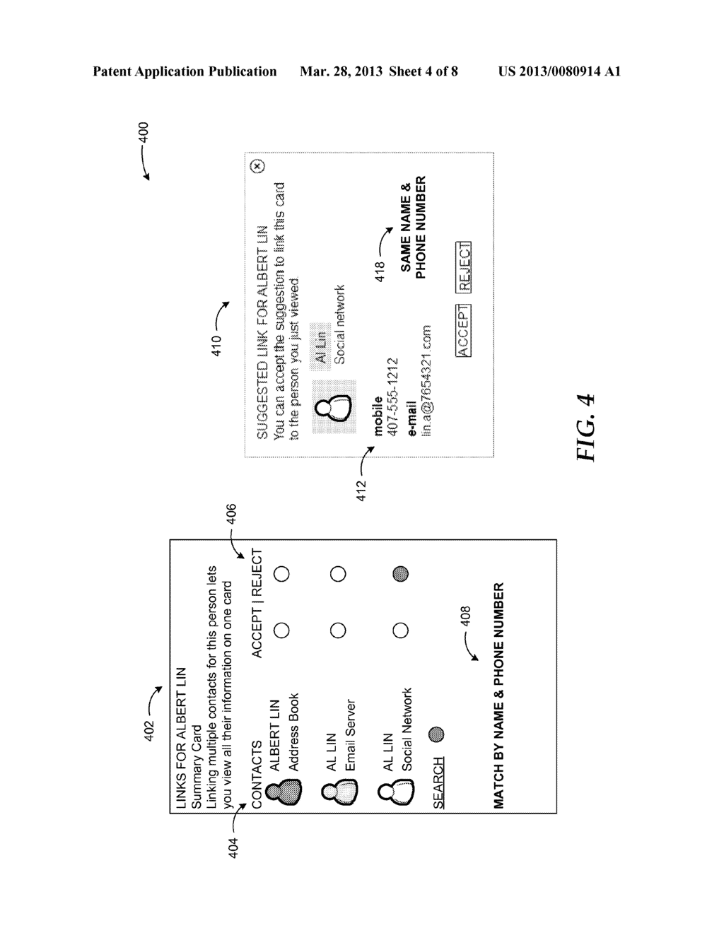 STORAGE AND EXPOSURE OF UNIFIED CONTACTS BASED ON MATCH CRITERIA - diagram, schematic, and image 05