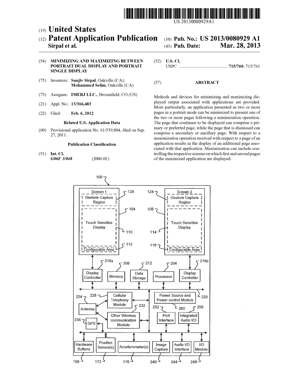 MINIMIZING AND MAXIMIZING BETWEEN PORTRAIT DUAL DISPLAY AND PORTRAIT     SINGLE DISPLAY - diagram, schematic, and image 01