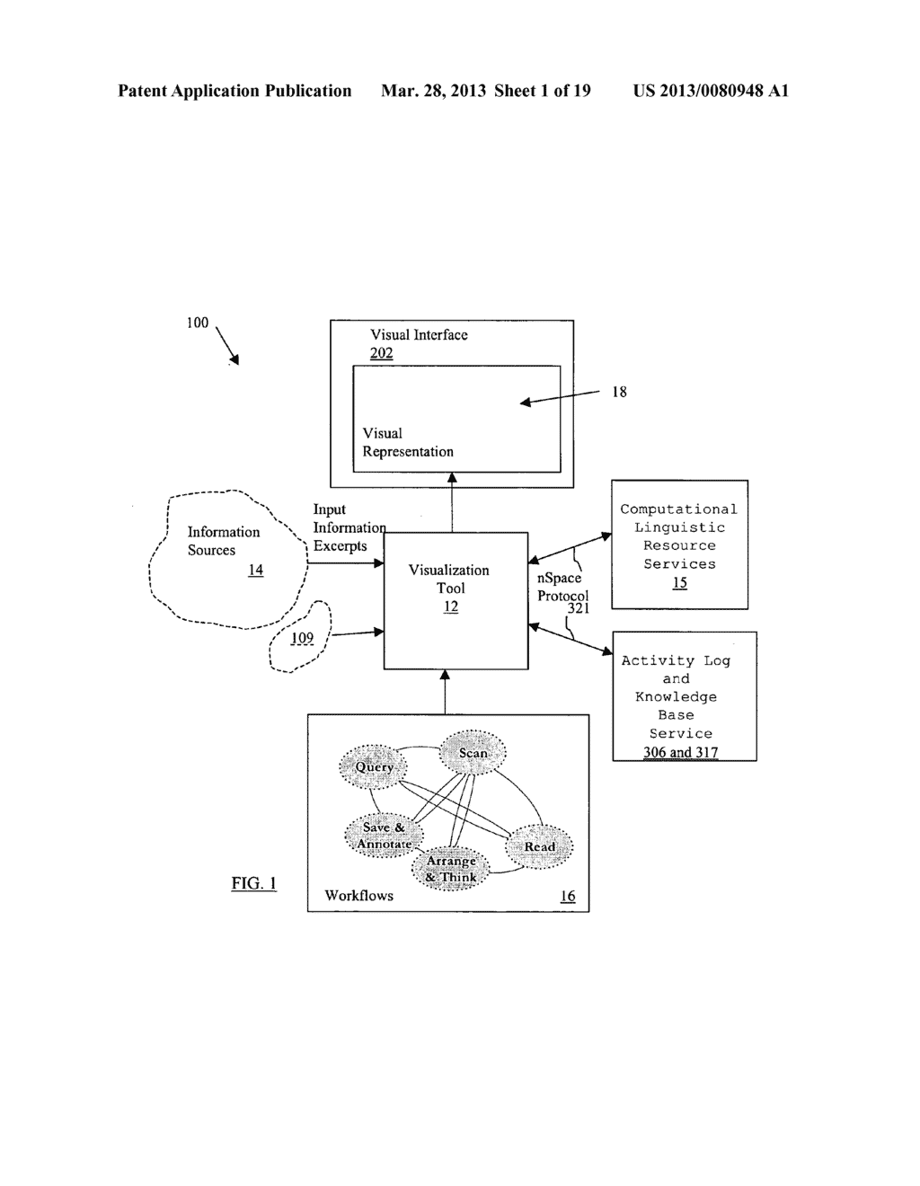 SYSTEM AND METHOD FOR INTERACTIVE VISUAL REPRESENTATION OF INFORMATION     CONTENT USING ASSERTIONS - diagram, schematic, and image 02