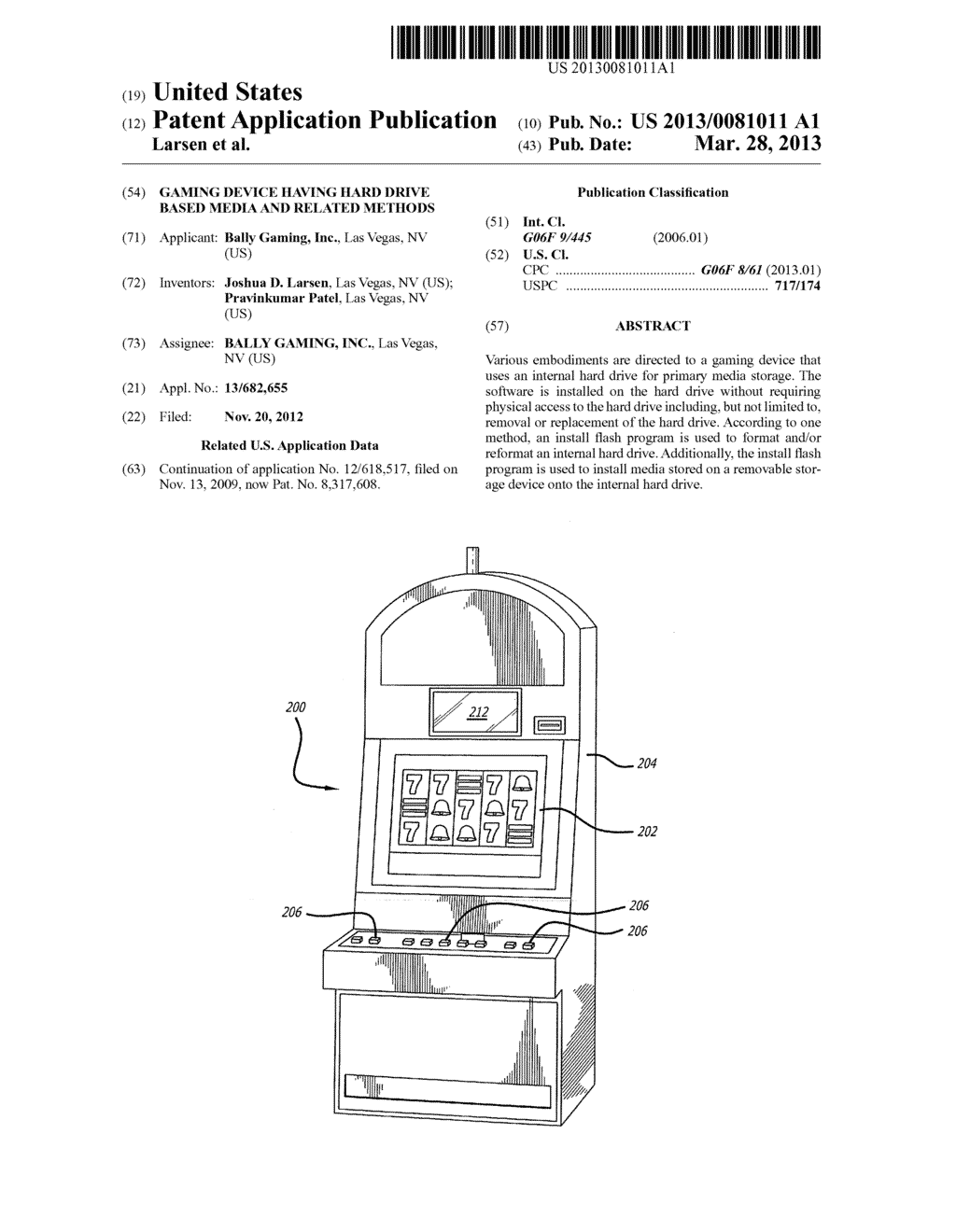 GAMING DEVICE HAVING HARD DRIVE BASED MEDIA AND RELATED METHODS - diagram, schematic, and image 01